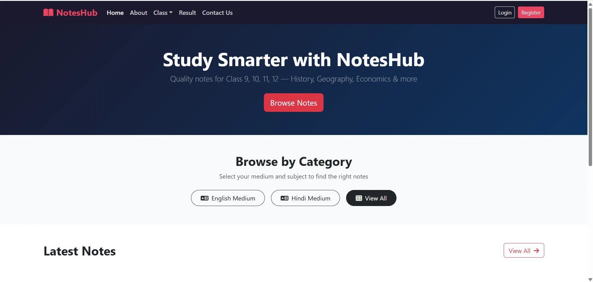 Education website development project